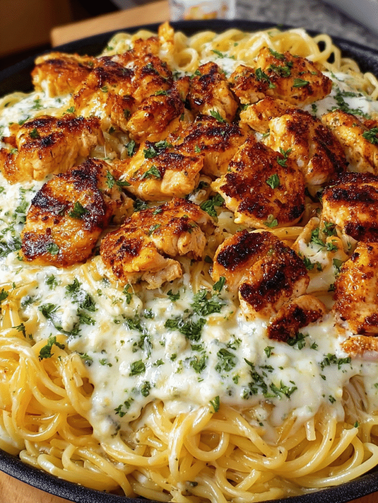 Creamy Velveeta Chicken Spaghetti with Mozzarella Garlic Cheese Sauce