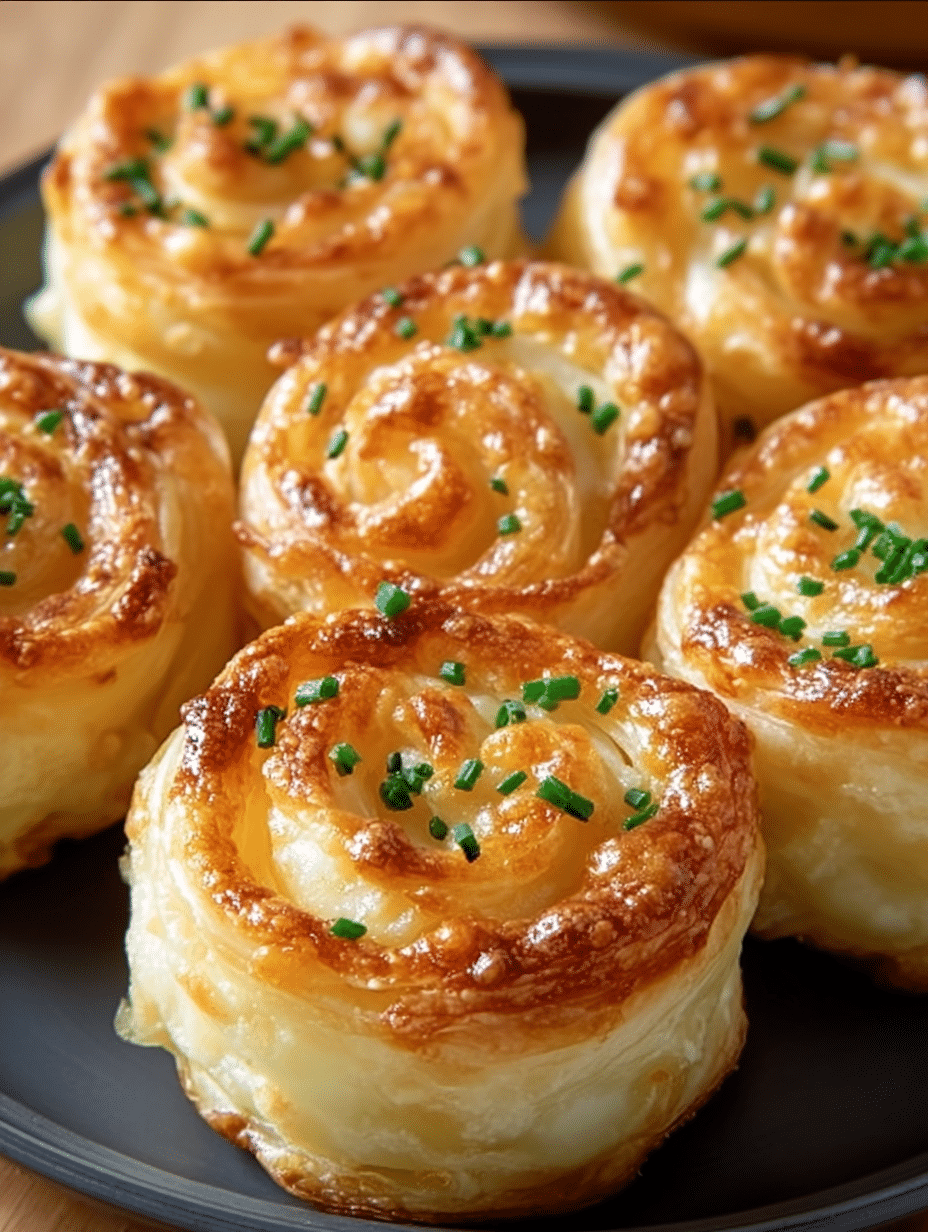 Crispy Puff Pastry Mashed Potato Swirls