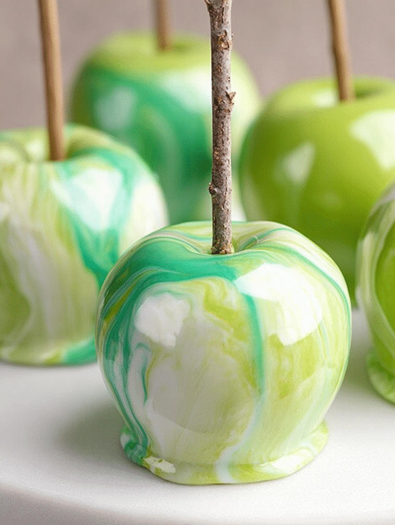 Enchanted Forest Marbled Candy Apples