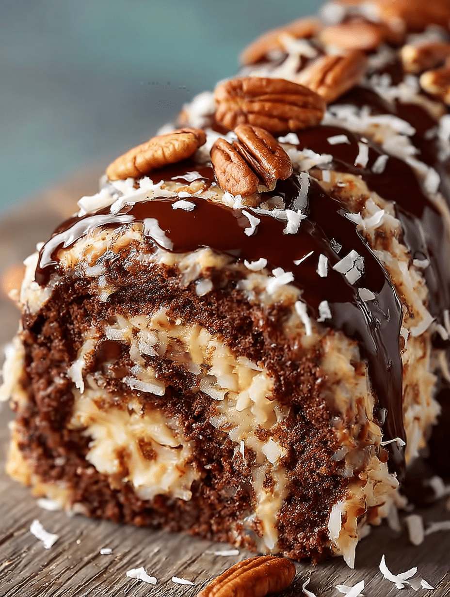 German Chocolate Cake Roll