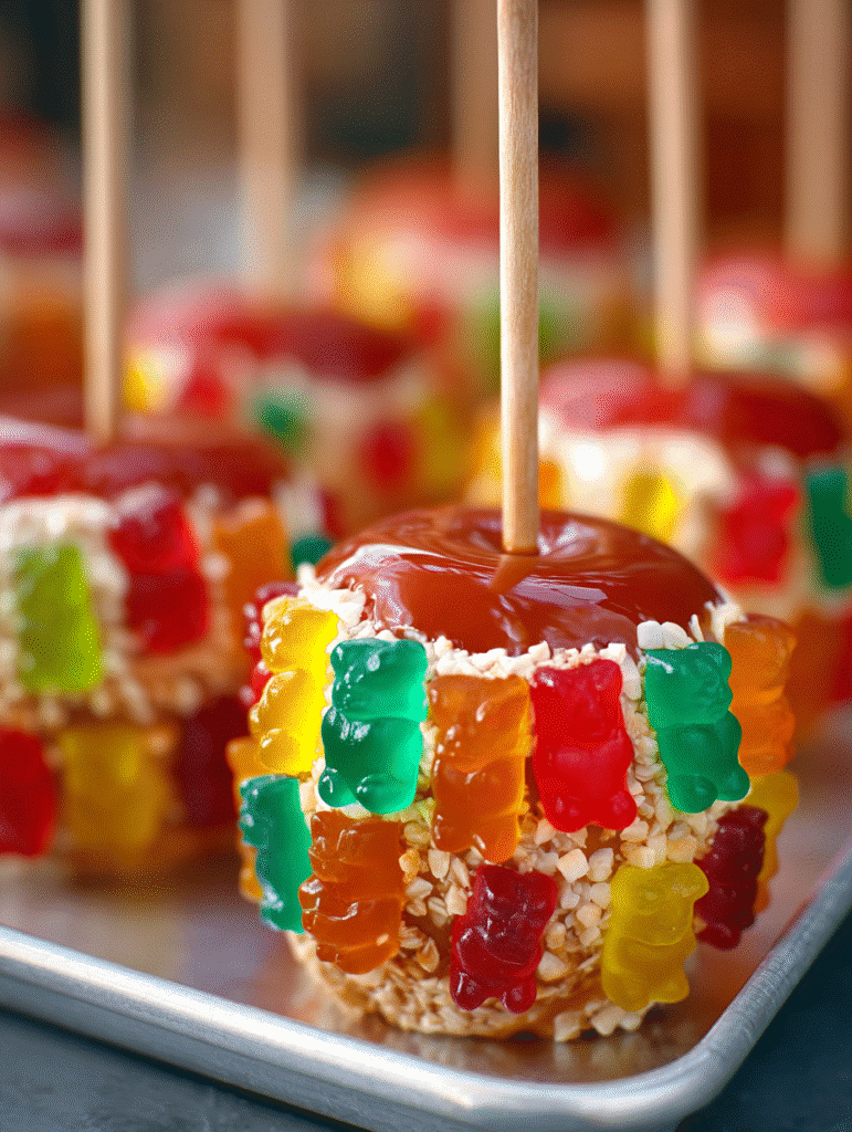 Gummy Bear Caramel Apples