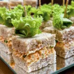 Mini Tea Sandwich Bites with Creamy Veggie Filling