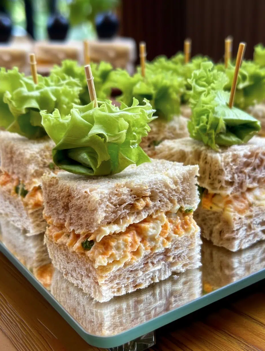 Mini Tea Sandwich Bites with Creamy Veggie Filling