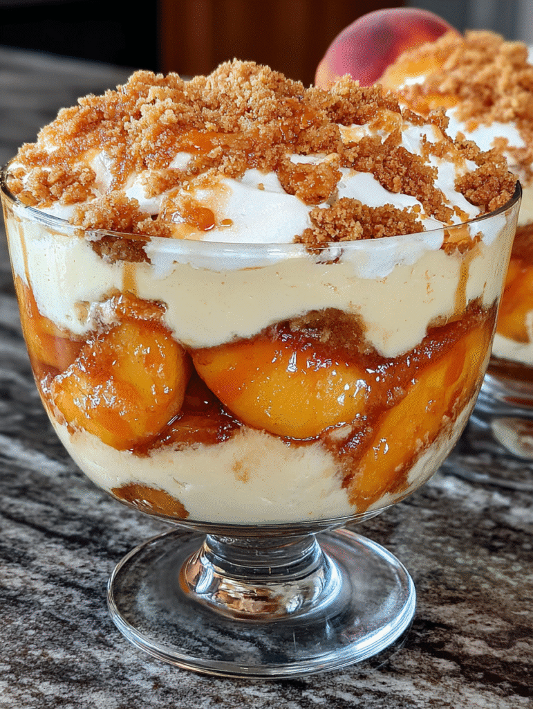Peach Cobbler Pudding Delight
