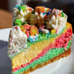 Rainbow Cereal Cheesecake: A Colorful No-Bake Delight! 3 Rainbow Cereal Cheesecake