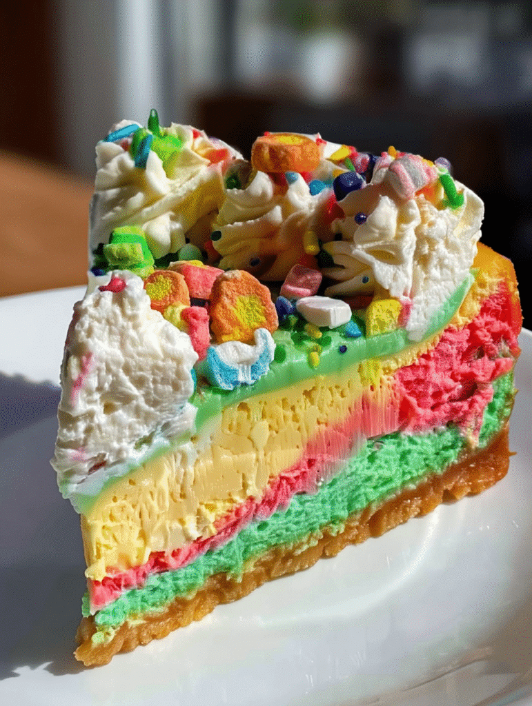 Rainbow Cereal Cheesecake