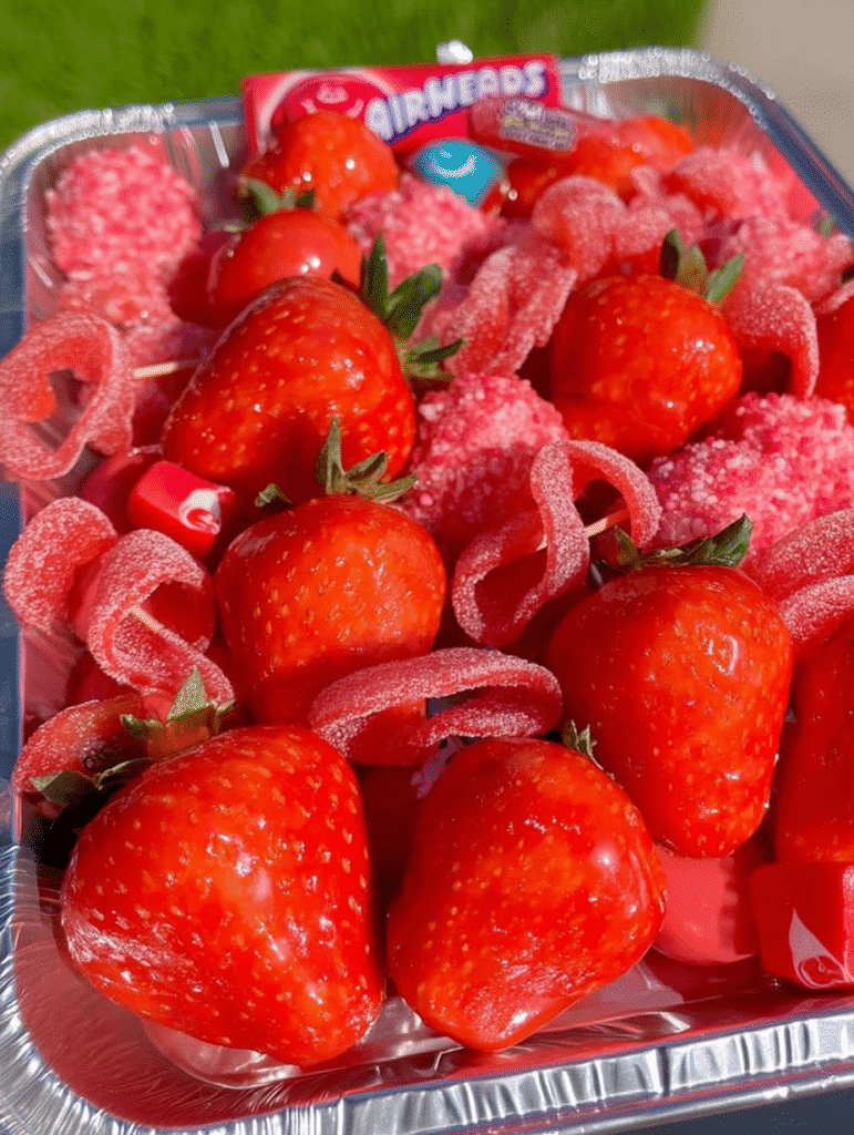 Red Candy-Coated Strawberry Treat Box