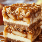 Salted Caramel Apple Cheesecake Crunch Bars are a must-try! 3 SALTED CARAMEL APPLE CHEESECAKE CRUNCH BARS