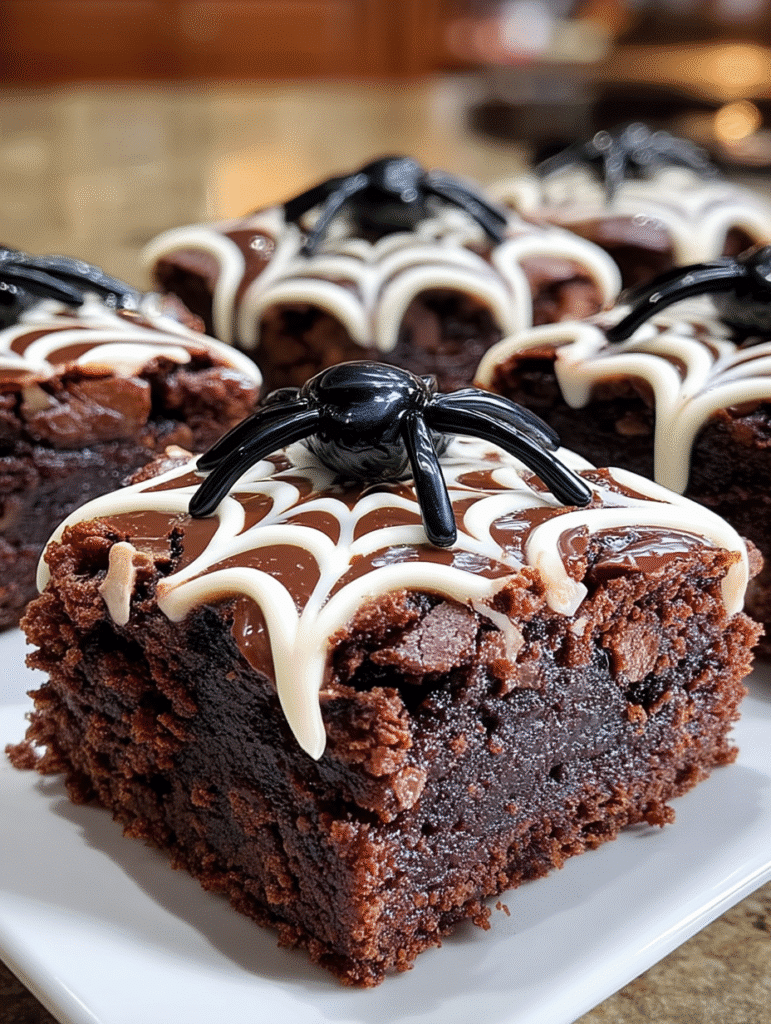 Spiderweb Fudge Brownies
