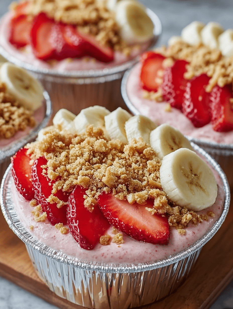 Strawberry Banana Cream Dessert Cups