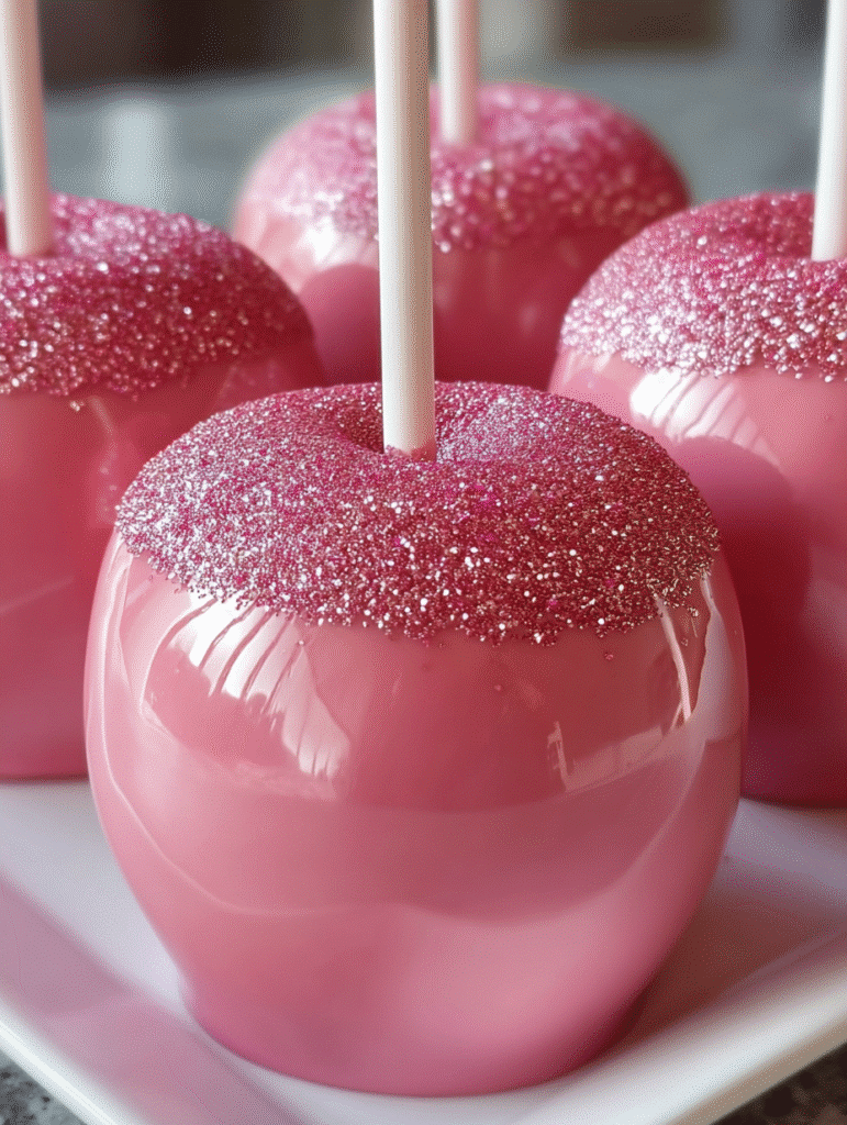 Strawberry Crème Savers Candy Apples