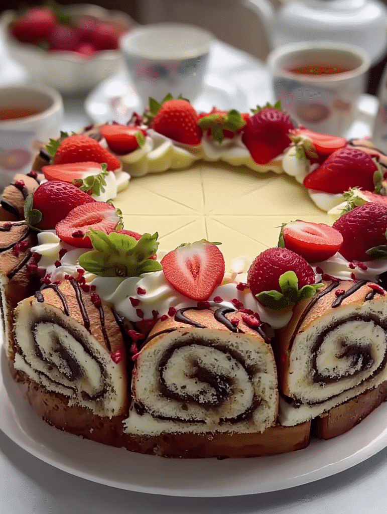 Strawberry Swiss Roll Charlotte Cake