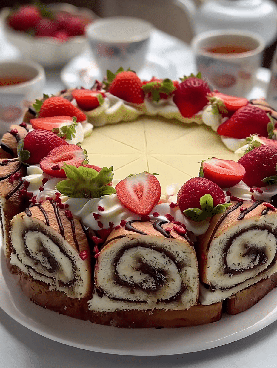 Strawberry Swiss Roll Charlotte Cake