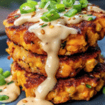 Sweet Potato & Red Lentil Patties with Tangy Tahini Dressing are a wholesome dinner delight! 3 Sweet Potato & Red Lentil Patties with Tangy Tahini Dressing