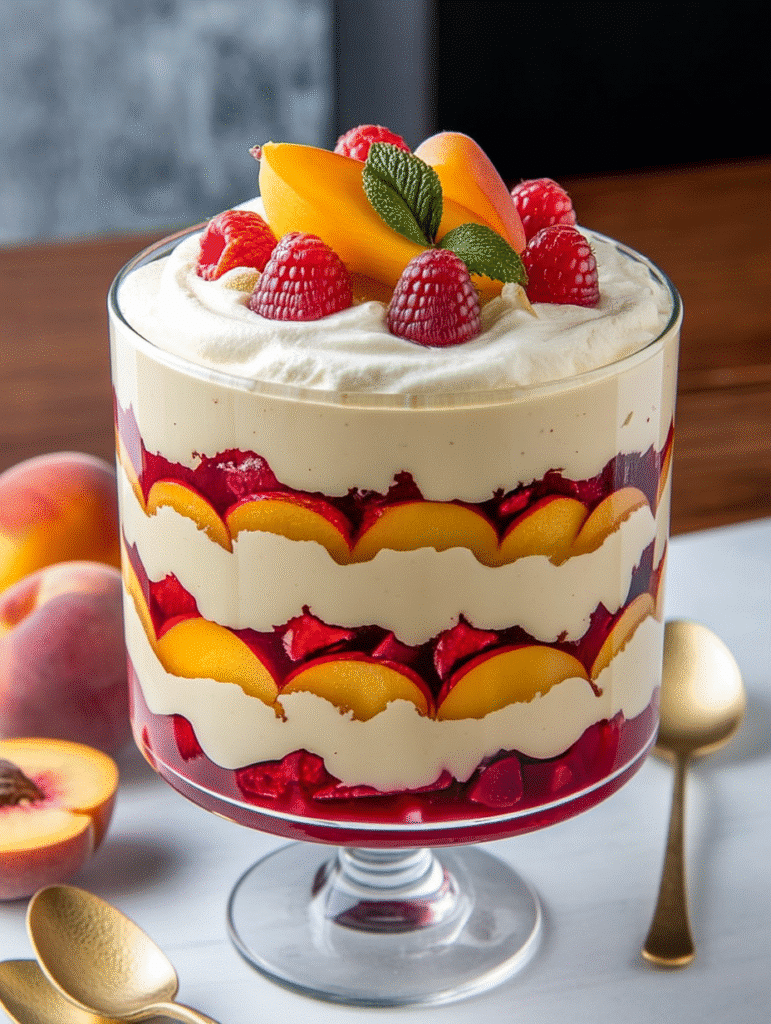 The Delightful Peach Melba Trifle