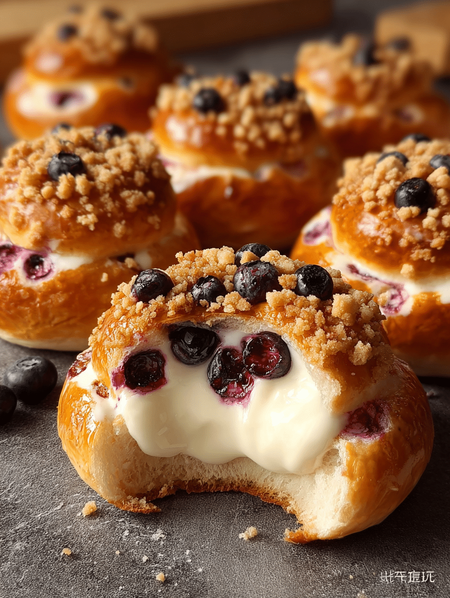 Blueberry Cream Cheese Brioche Buns that Wow Your Taste Buds! 2 Blueberry Cream Cheese Brioche Buns