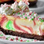 Christmas Swirl No-Bake Cheesecake