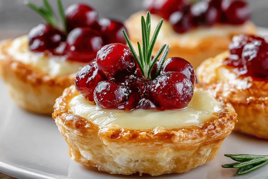 Cranberry Brie Puff Pastry Tartlets
