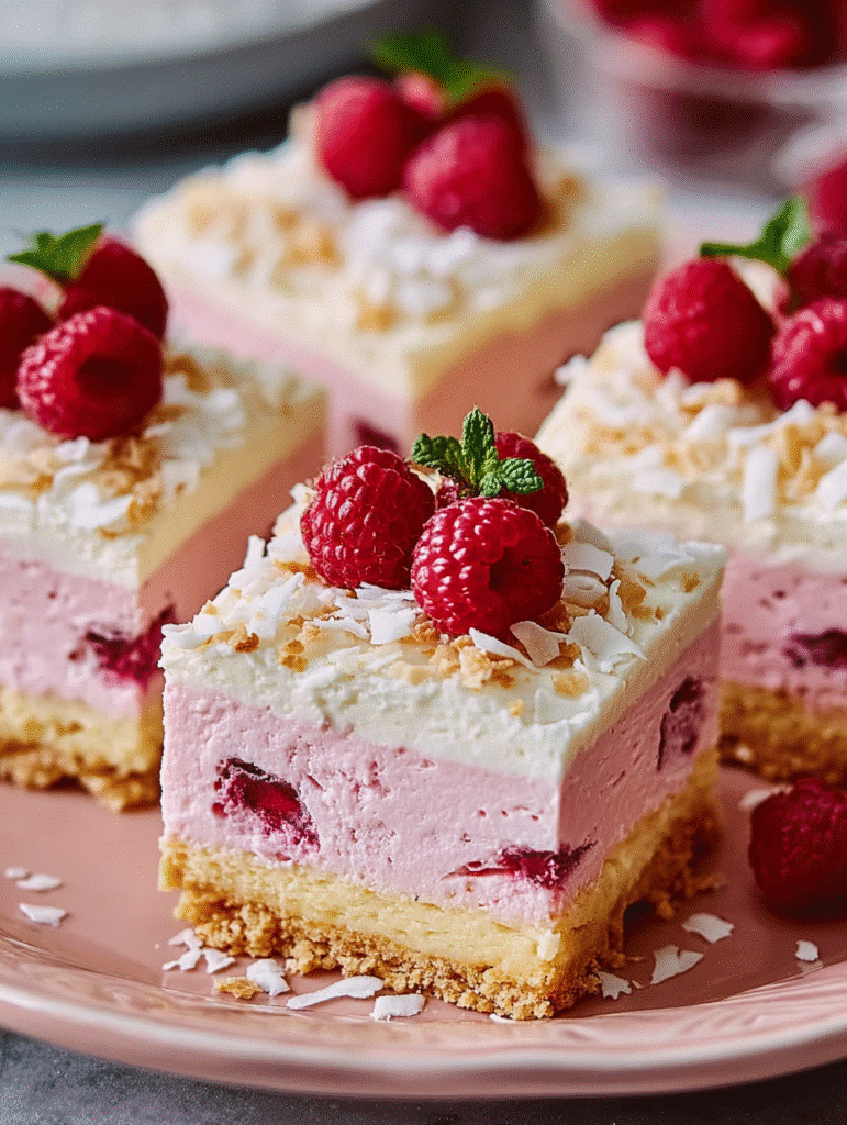 Creamy Raspberry Coconut Bars