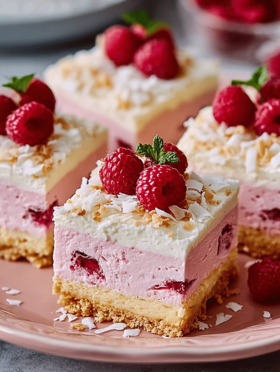 Creamy Raspberry Coconut Bars