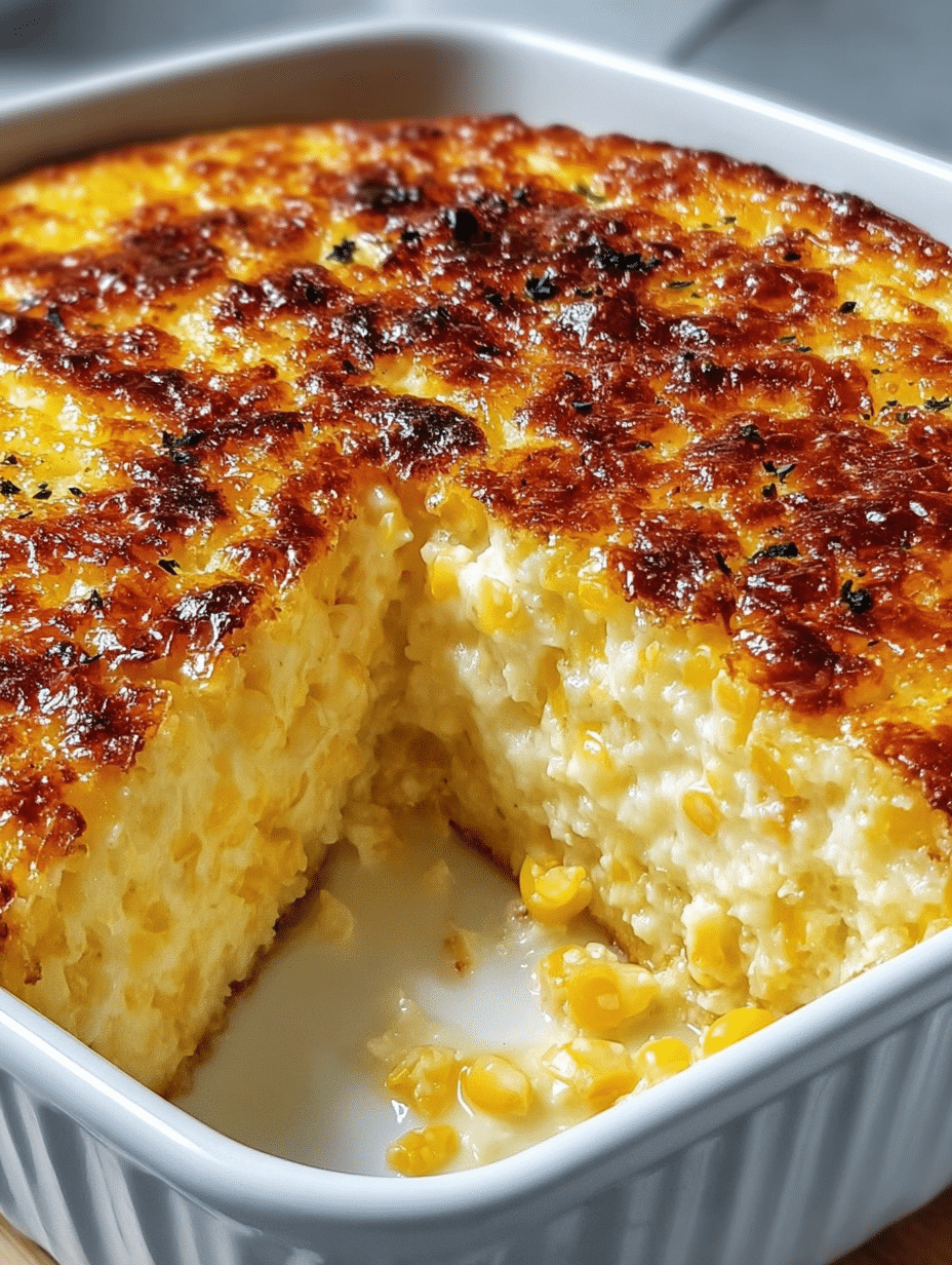 Golden Cheesy Corn Pudding Bake