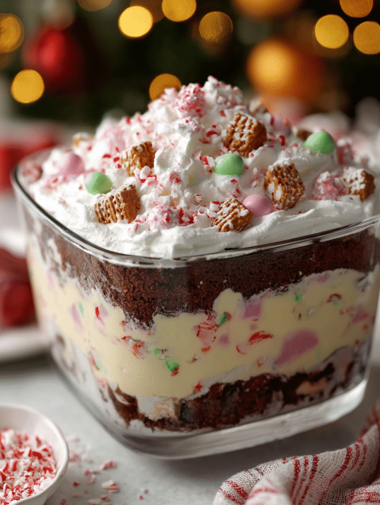 Holiday Candy Cane Cookie Trifle