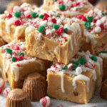 Holiday Peanut Butter Fudge Squares