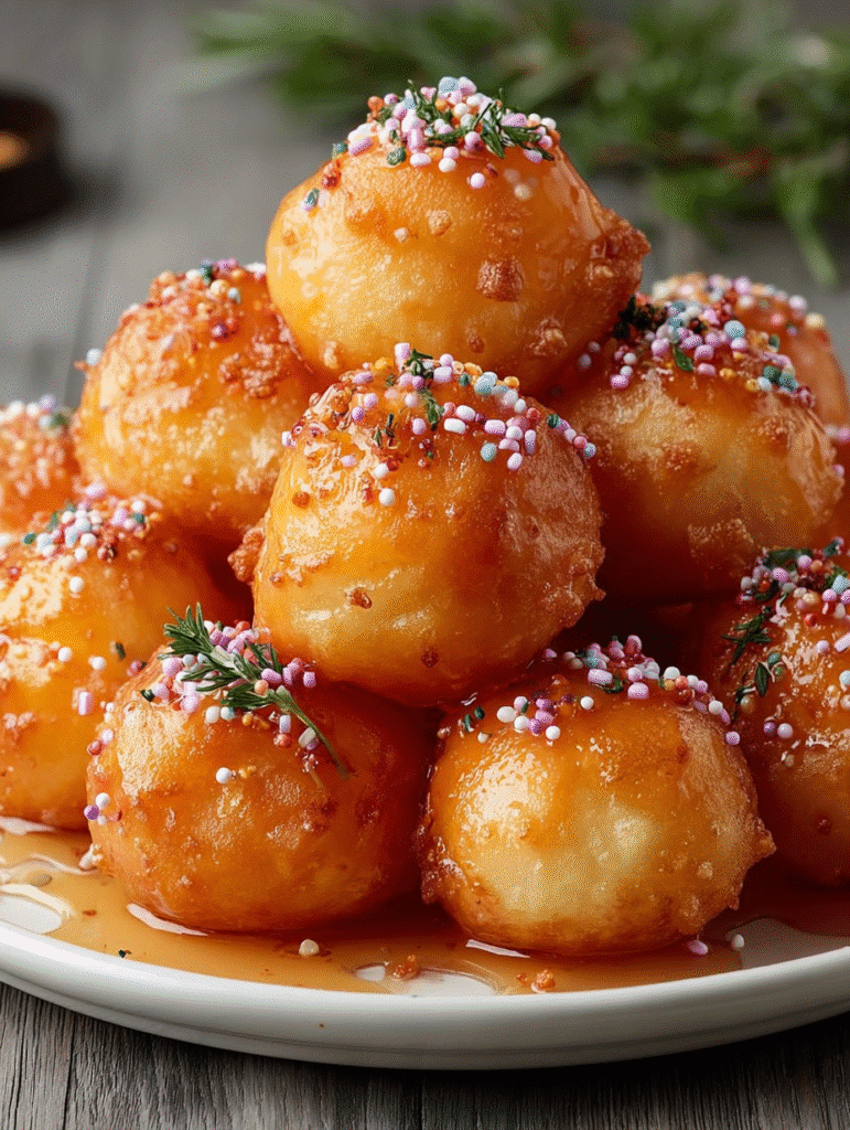 Honey-Glazed Festive Fried Dough Balls