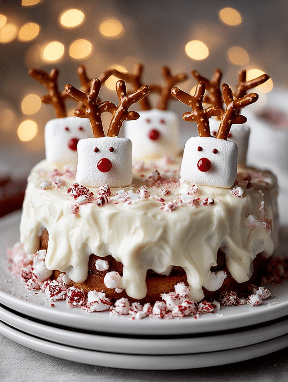 Marshmallow Reindeer Christmas Cake: Delightful Festive Fun! 2 Marshmallow Reindeer Christmas Cake