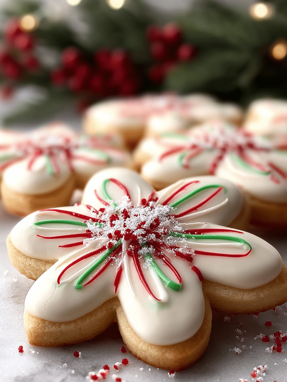 Peppermint Snowflake Sugar Cookies