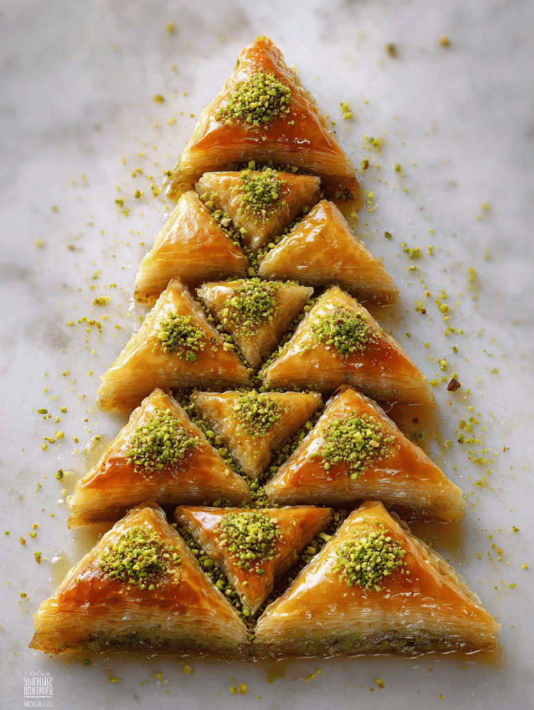 Pistachio Baklava Christmas Tree