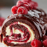 Raspberry Chocolate Swirl Yule Roll