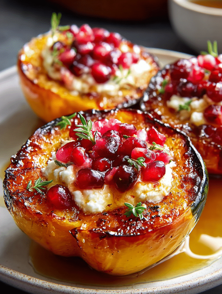 Roasted Acorn Squash with Cranberry Thyme Goat Cheese