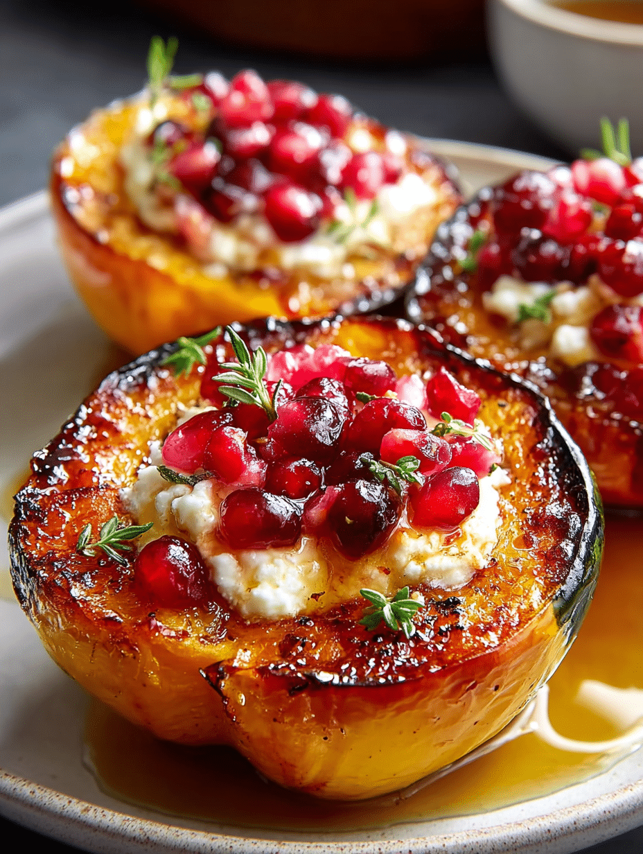 Roasted Acorn Squash with Cranberry Thyme Goat Cheese