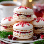 SNOWFLAKE CRANBERRY CHRISTMAS MACARONS: A Festive Delight! 3 SNOWFLAKE CRANBERRY CHRISTMAS MACARONS
