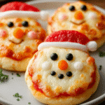 Santa & Snowman Cheesy Mini Pizzas: A Festive Delight! 3 Santa & Snowman Cheesy Mini Pizzas
