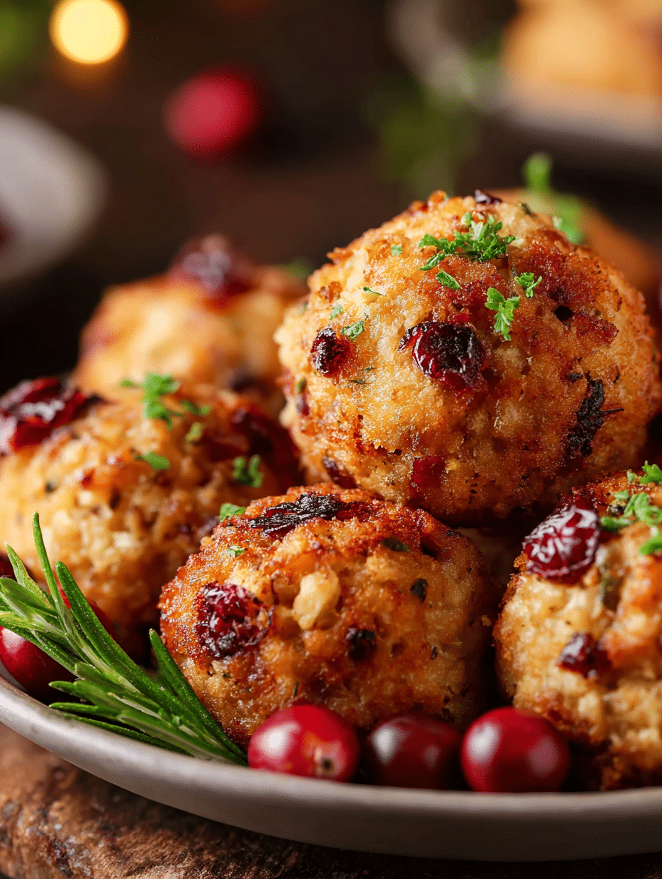 Savory Cranberry Stuffing Balls