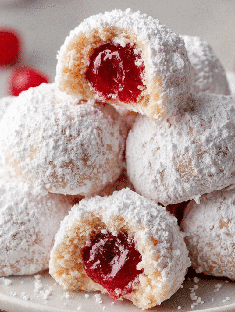 Snow-Dusted Cherry Center Cookies