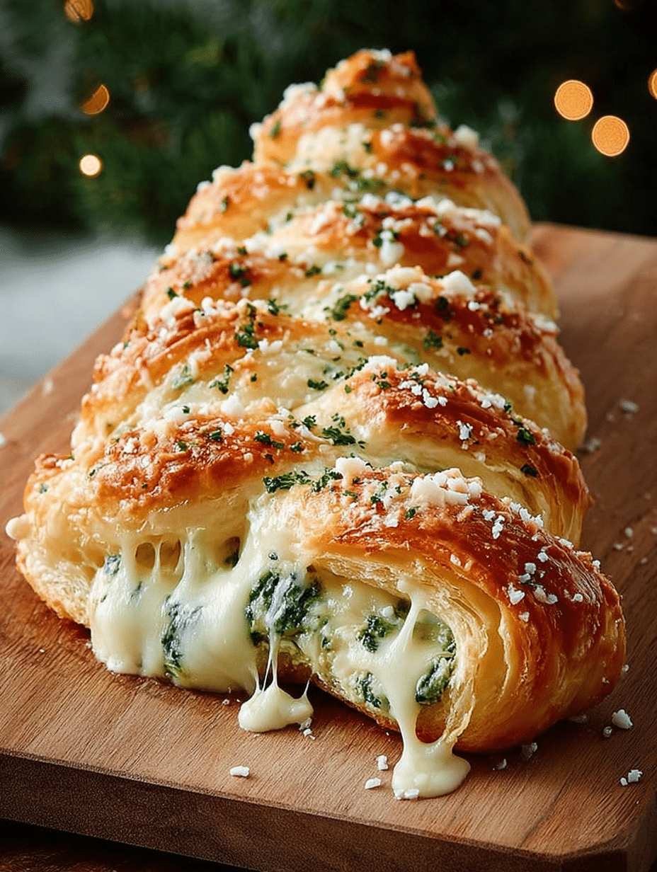 Spinach–Cheese Puff Pastry Christmas Tree