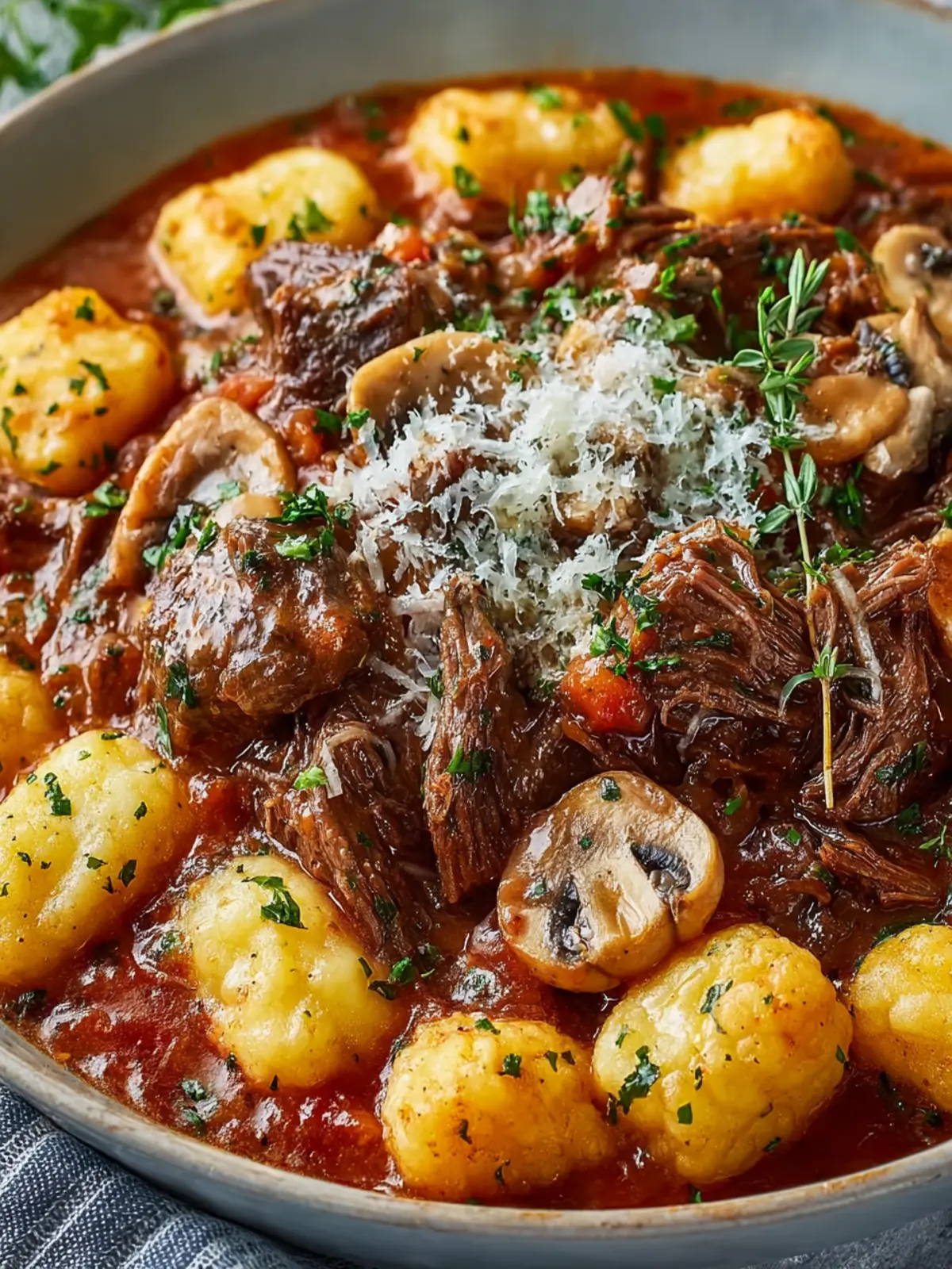 Beef Ragu with Parmesan Gnocchi: Indulgent Comfort in Every Bite 5 Beef Ragu with Parmesan Gnocchi & Mushrooms First Image