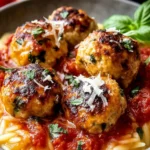 Delightful Baked Rosemary Chicken Meatballs with Tomato Orzo First Image