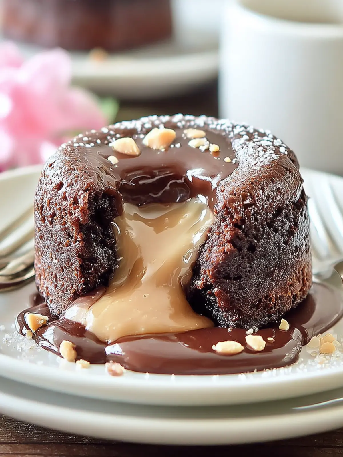 Decadent Mini Chocolate Peanut Butter Lava Cakes Recipe First Image