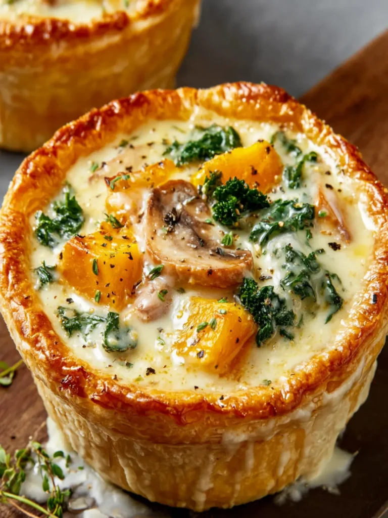 Creamy Butternut Squash, Kale & Mushroom Pot Pies First Image