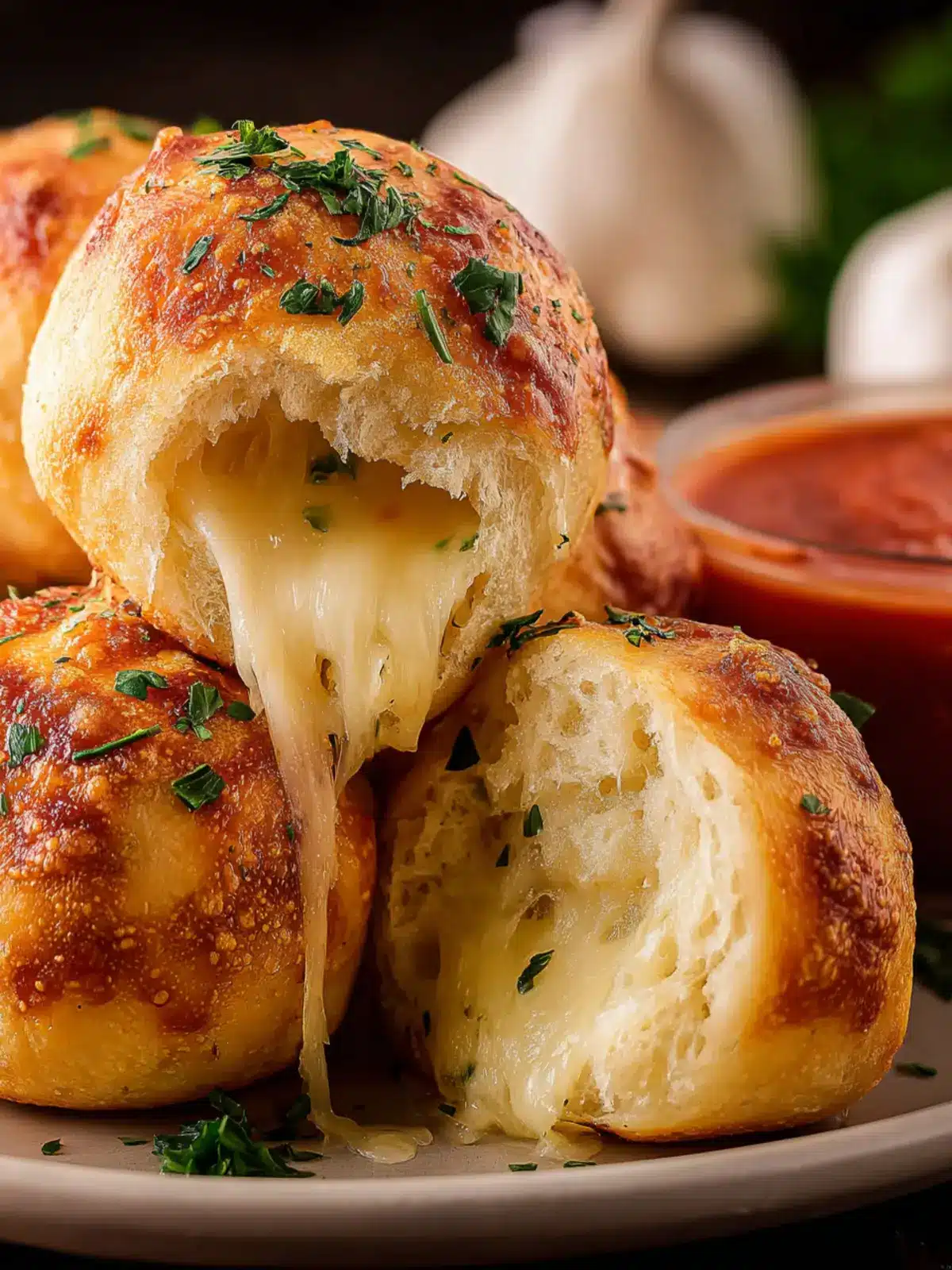 Easy Garlic Cheese Bombs with freezer rolls First Image