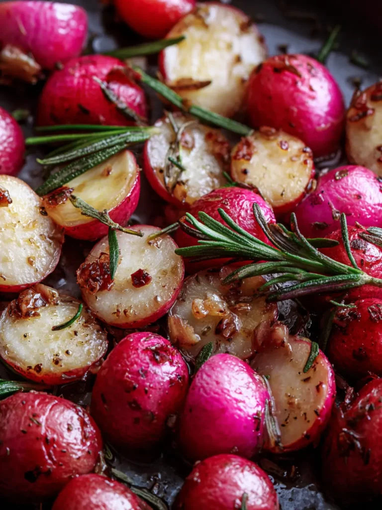 Savory Garlic and Rosemary Roasted Radishes Recipe First Image