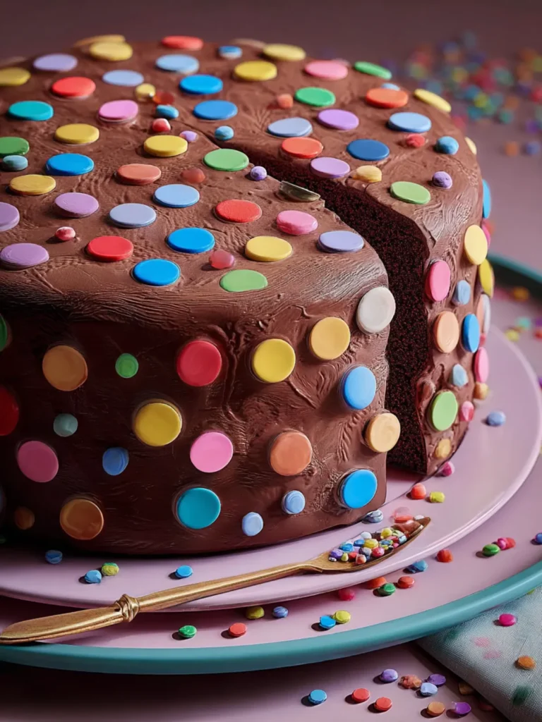 Irresistible Polka Dot Chocolate Party Cake Recipe First Image