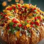 Christmas Taco Cheese Ball Wreath First Image