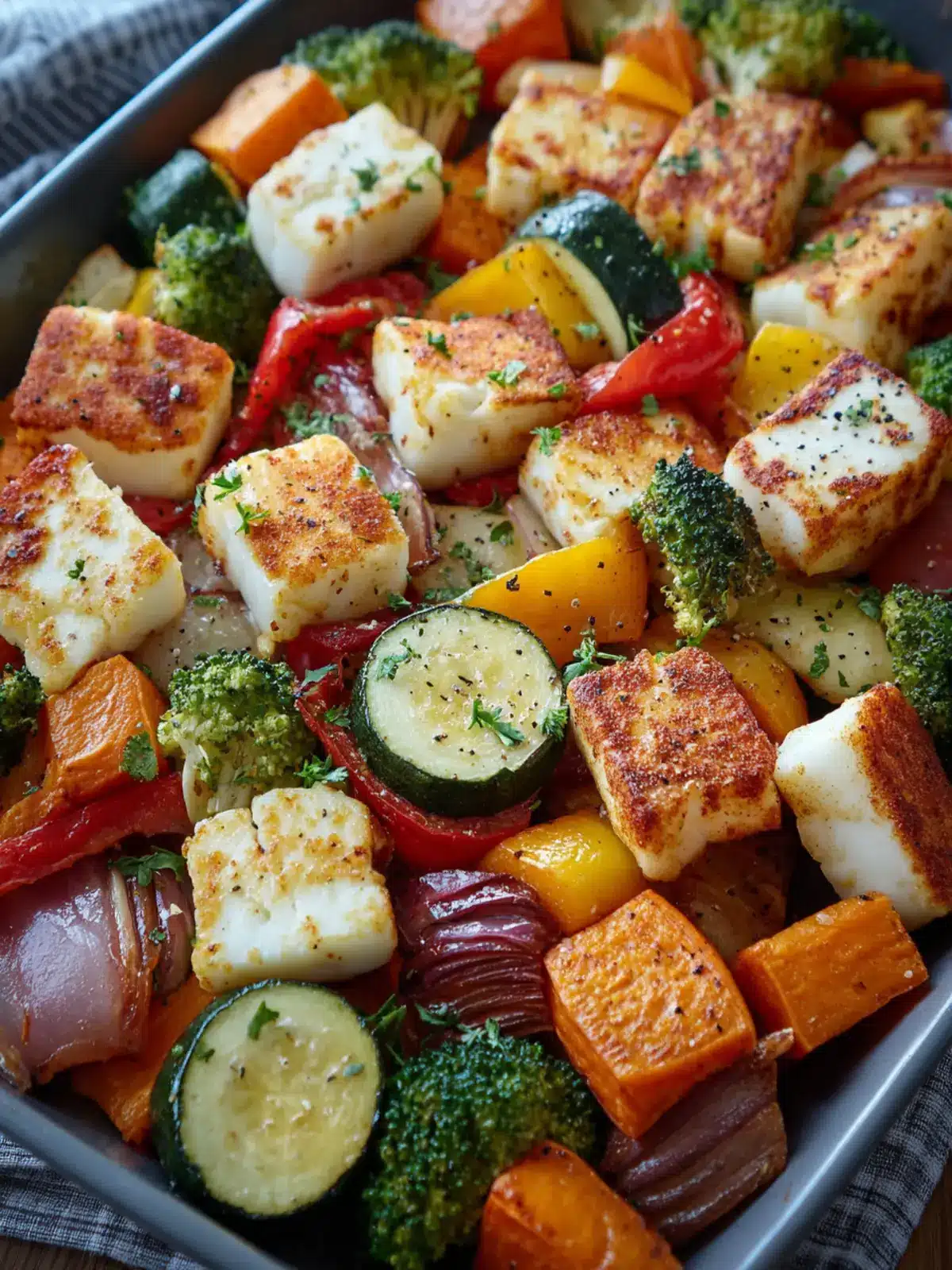 Irresistible Sheet Pan Halloumi and Veggies Recipe First Image