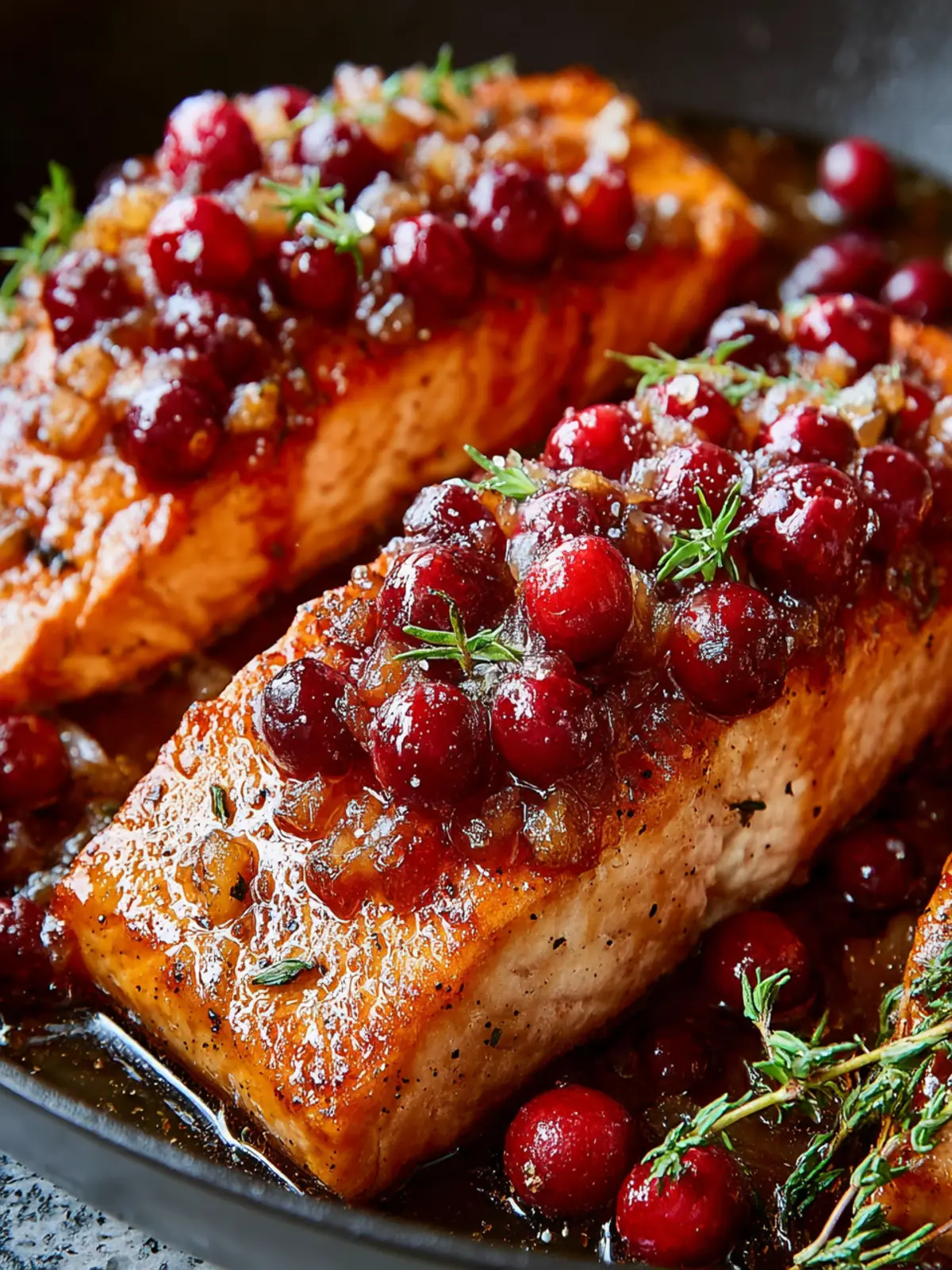 Cranberry Orange Salmon with Caramelized Onions & Almonds First Image