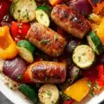 10 Minute Air Fryer Chicken Sausage and Veggies First Image